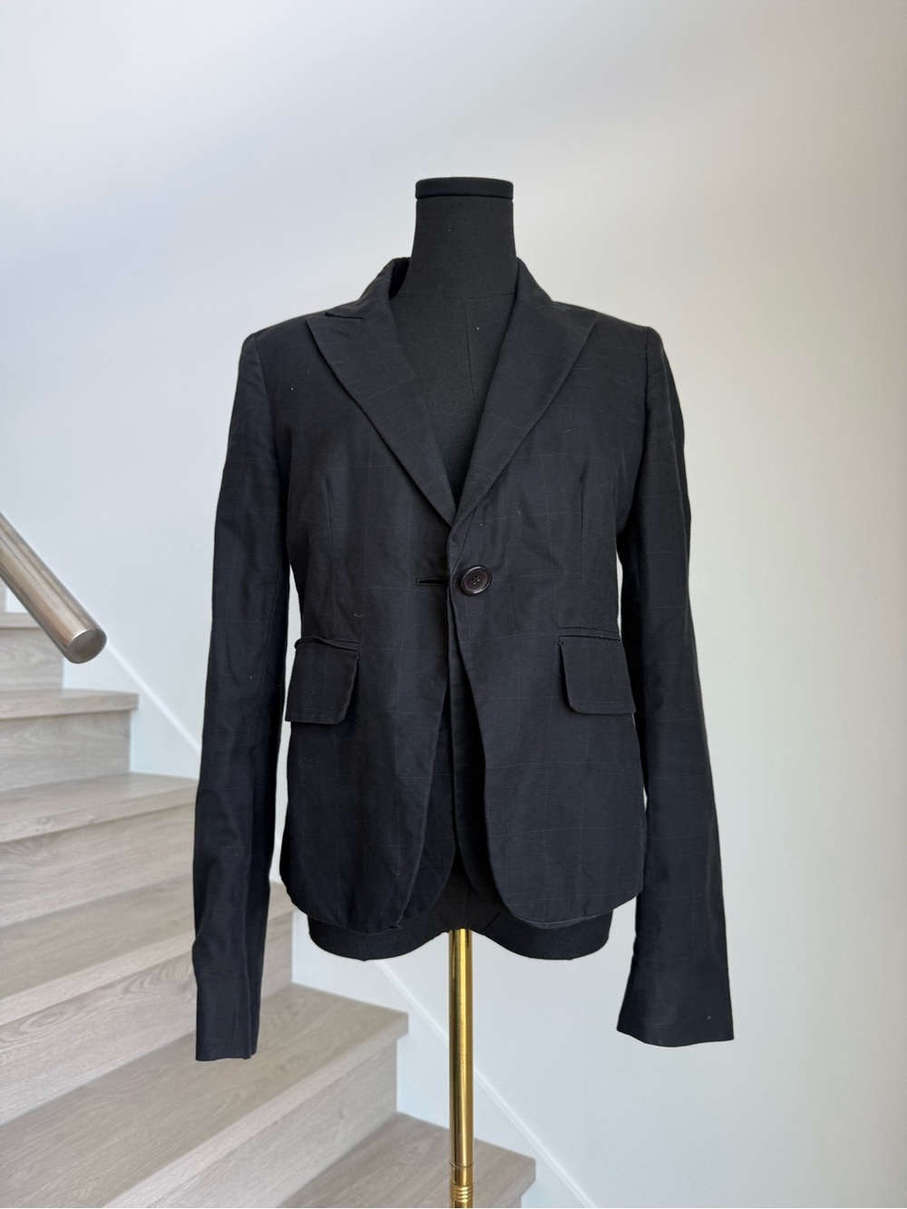 Sportmax Black Single-Button Notch Lapel Blazer